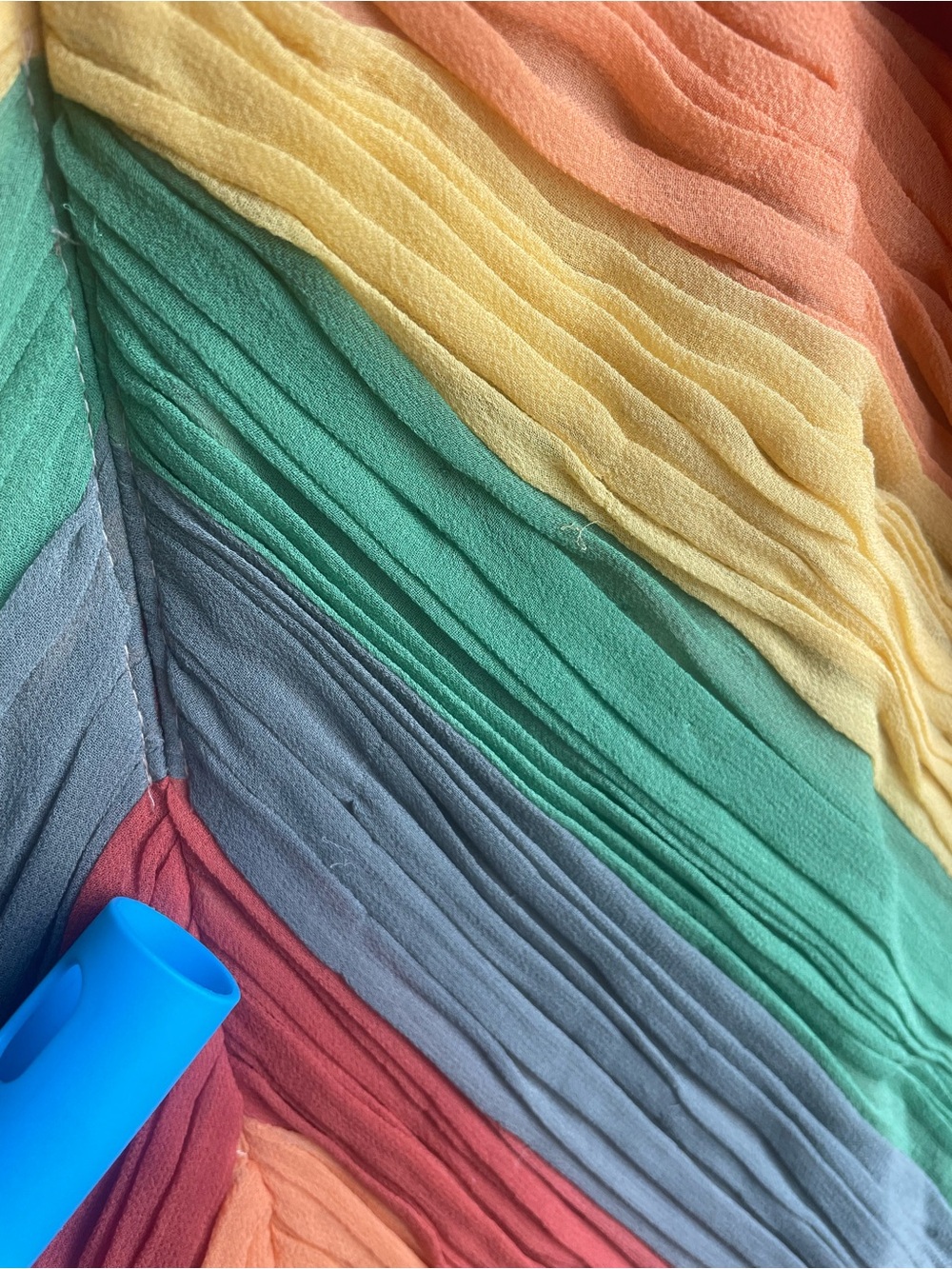 New Mandalay 100% Silk Beaded Rainbow Chevron Sleeveless Dress Multi Cocktail 4 - Picture 7 of 16